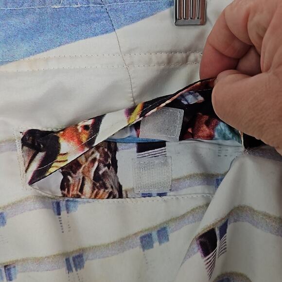 Ecko UNLTD Y2K Hotel Pool Scene Print Swim Board Shorts Men's 40 FLAWS - Picture 6 of 14